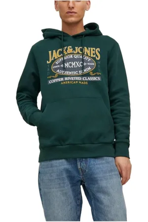 JACK & JONES Homme, Sweatshirts et sweats à capuche, Vert, Taille: M Sweat à Capuche avec Logo