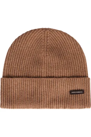 Dolce & Gabbana Homme, Accessoires, Brun, Taille: ONE Size Bonnet en Laine Côtelée