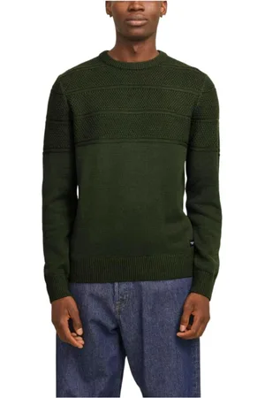 JACK & JONES Homme, Pulls, Vert, Taille: S Pull en tricot à col rond vert