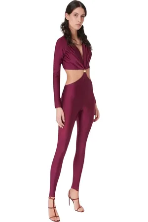 MVP Wardrobe Femme, Combinaisons et Ensembles, Rouge, Taille: 36 FR Combinaison stretch avec décolleté profond