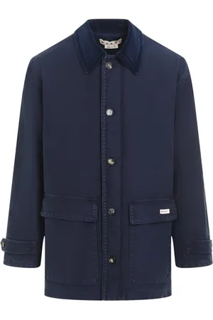 Marni Homme, Vestes, Bleu, Taille: S Manteau Bleu Clair pour un Look Élégant