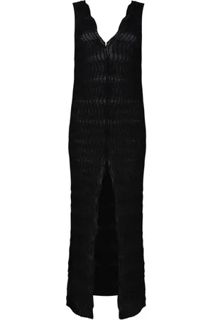 CIRCUS HOTEL Femme, Robes, Noir, Taille: 38 FR Robe Noire Brodée avec Col en V