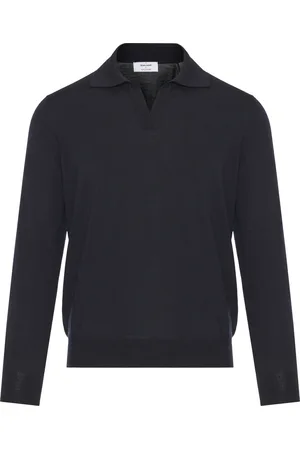 Gran Sasso Homme, Pulls, Bleu, Taille: M Polo en Laine Fabriqué en Italie