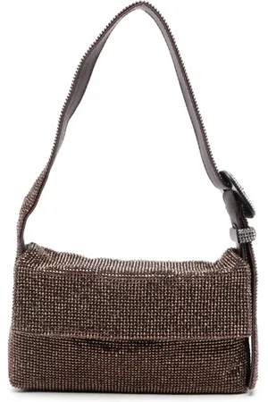 BENEDETTA BRUZZICHES Femme, Sacs, Brun, Taille: ONE Size Sac à bandoulière orné de cristaux en marron