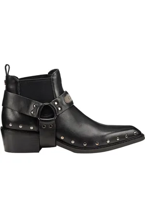 Cult Femme, Chaussures, Noir, Taille: 38 EU Bottes Noires Texano Basses Dolores