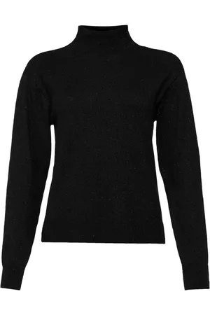 Armani Exchange Femme, Pulls, Noir, Taille: 36 FR Pull Noir avec Détail Logo