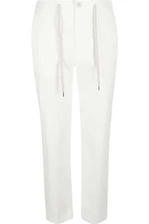 ELEVENTY Femme, Pantalons, Blanc, Taille: 38 FR Pantalon blanc en coton élasthanne
