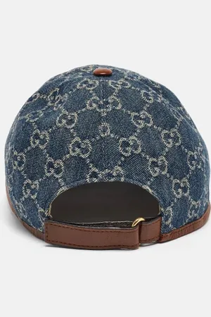Gucci Femme, Pre-owned, Bleu, Taille: ONE Size Pre-owned Denim chapeaux