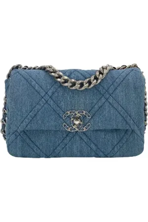 CHANEL Femme, Pre-owned, Bleu, Taille: ONE Size Pre-owned Denim sacs-bandouliere