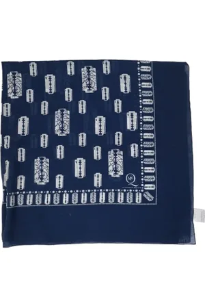 Alexander McQueen Femme, Pre-owned, Bleu, Taille: ONE Size Pre-owned Coton foulards