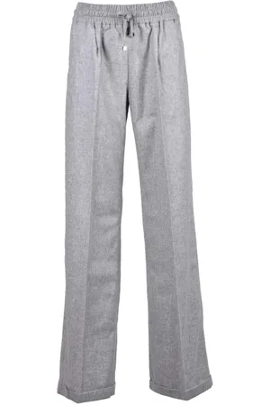 Kiton Femme, Pantalons, Gris, Taille: 38 FR Pantalon de luxe en mélange de cachemire