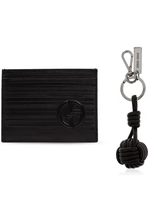 Giorgio Armani Homme, Accessoires, Noir, Taille: ONE Size Ensemble : étui pour cartes et porte-clés