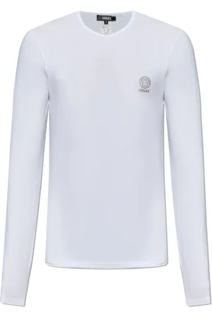 VERSACE Homme, Tops, Blanc, Taille: L T-shirt avec logo