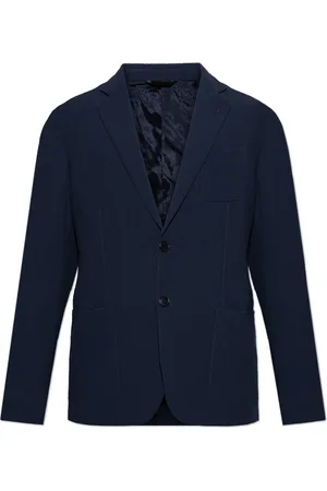 Giorgio Armani Homme, Vestes, Bleu, Taille: 2XL Blazer à revers ouverts