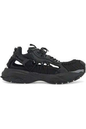 VERSACE Femme, Chaussures, Noir, Taille: 40 EU Baskets Futuristes en Cuir avec Tissage en Corde