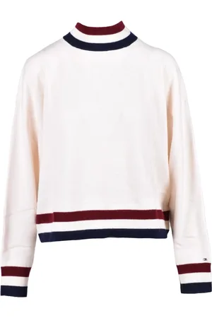 Tommy Hilfiger Femme, Pulls, Blanc, Taille: 36 FR Pull en Laine et Cachemire
