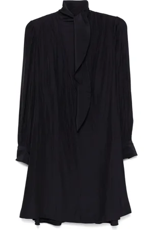 Lanvin Femme, Robes, Bleu, Taille: 38 FR Robe Mini Bleue Drapée