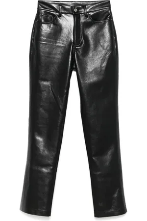 ANINE BING Femme, Pantalons, Noir, Taille: W30 Jean en simili cuir noir taille haute