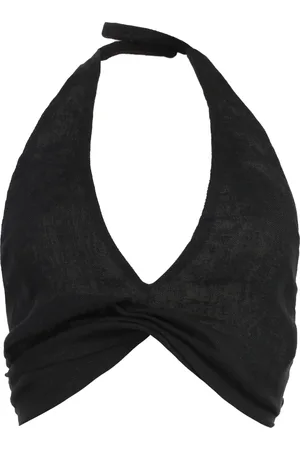 LE KASHA Femme, Tops, Noir, Taille: ONE Size Débardeur en lin avec au dos