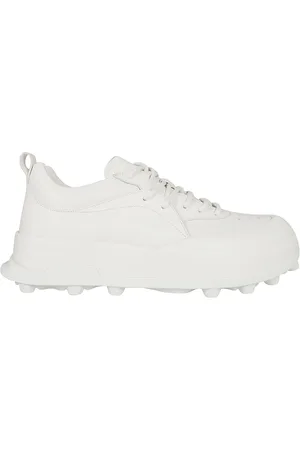 Jil Sander Homme, Chaussures, Blanc, Taille: 45 EU Baskets en Cuir Blanc Style Classique