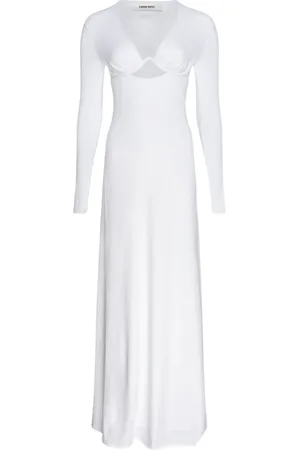 CIRCUS HOTEL Femme, Robes, Blanc, Taille: 36 FR Robe Blanche Col en V avec Découpe