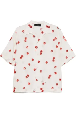 AMIRI Homme, Chemises, Blanc, Taille: 2XL Chemise Blanche avec Boutons et Logo Imprimé