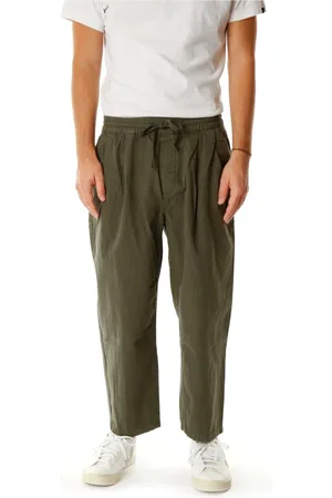 American Vintage Homme, Pantalons, Vert, Taille: L Pantalon Tapered-Fit à taille élastique