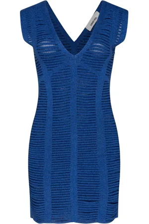 CIRCUS HOTEL Femme, Robes, Bleu, Taille: 34 FR Robe Mini Bleue avec Découpes
