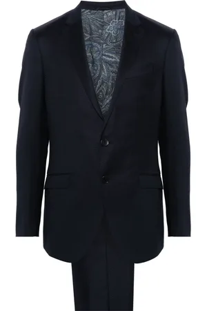 Etro Homme, Costumes, Bleu, Taille: M Élégant Costume en Laine Bleue