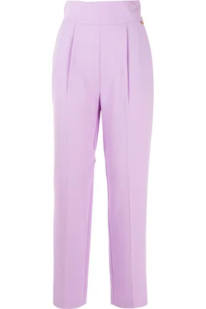 Liu Jo Femme, Pantalons, Violet, Taille: 38 FR Pantalon Chino Taille Haute Doux