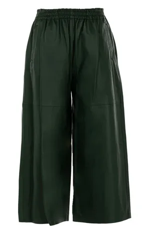 Pinko Femme, Pantalons, Vert, Taille: 38 FR Pantalon en Cuir Femme Ultralight Style Papika