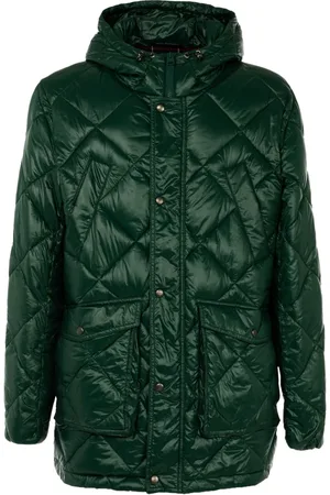 HUSKY Homme, Vestes, Vert, Taille: M Doudoune longue pour homme avec capuche