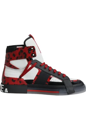 Dolce & Gabbana Homme, Chaussures, Multicolore, Taille: 39 EU Logo Baskets Montantes en Cuir