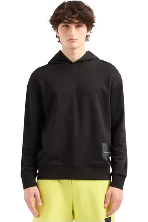 Armani Exchange Homme, Sweatshirts et sweats à capuche, Noir, Taille: XS Sweat à Capuche Coton - Noir, Patch Logo