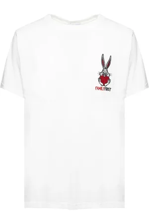 Family First Homme, Tops, Blanc, Taille: S T-shirt col rond B-Hugs avec Bugs Bunny
