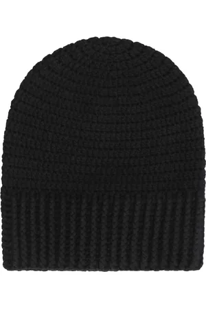 Malo Femme, Accessoires, Noir, Taille: ONE Size Bonnet en Tricot Crocheté en Cachemire
