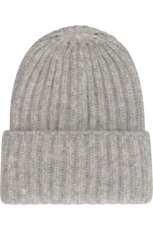 Malo Unisex, Accessoires, Gris, Taille: ONE Size Bonnet en tricot côtelé en alpaga et soie
