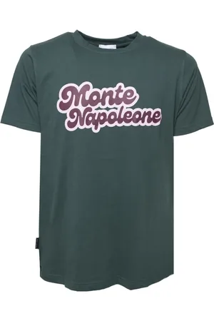 Family First Homme, Tops, Vert, Taille: XL T-shirt vert col rond en coton Montenapoleone