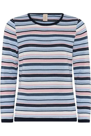 Skovhuus Femme, Pulls, Multicolore, Taille: 38 FR Chemisier à Rayures O-Neck Marine