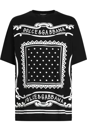 Dolce & Gabbana Homme, Tops, Noir, Taille: XL Bandana Print T-shirts et Polos Noirs
