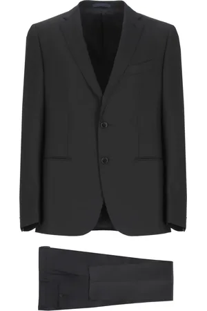 CARUSO Homme, Costumes, Noir, Taille: M Costume en Laine Noir Veste avec Pantalon