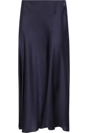 Alberta Ferretti Femme, Jupes, Bleu, Taille: 38 FR Jupe Midi en Satin Bleu