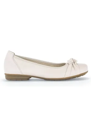 Gabor Femme, Chaussures, , Taille: 37 1/2 EU Ballerines Classiques Confortables en Cuir Ivoire