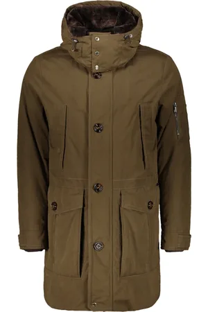 MOORER Homme, Manteaux, Vert, Taille: 4XL Parka à col en peau lainée