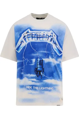 Represent Homme, Tops, Blanc, Taille: L Ride The Lightning T-Shirt en Coton