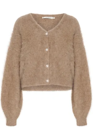 Gestuz Femme, Pulls, Brun, Taille: 38 FR Cardigan en Tricot Doux Sable Chaud Melange