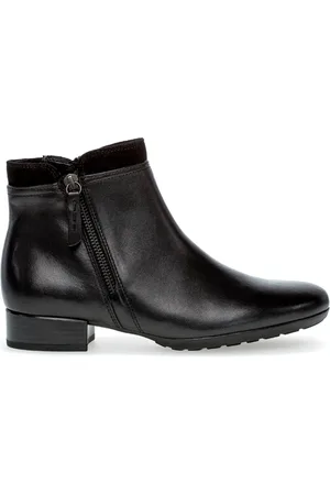 Gabor Femme, Chaussures, Noir, Taille: 40 1/2 EU Bottines noires en cuir