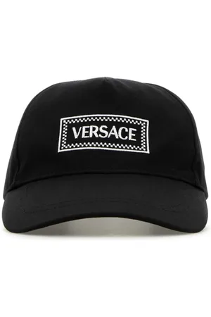VERSACE Homme, Accessoires, Noir, Taille: 58 CM Casquette de Baseball en Coton Noir Élégante