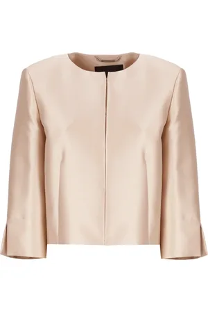 Alberta Ferretti Femme, Vestes, , Taille: 38 FR Blazer Ivoire avec Col Rond