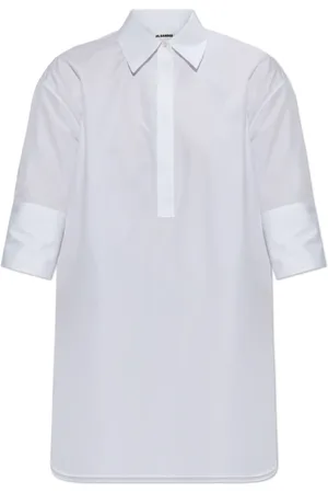 Jil Sander Femme, Blouses et Chemises, Blanc, Taille: 38 FR Chemise à Manches Courtes